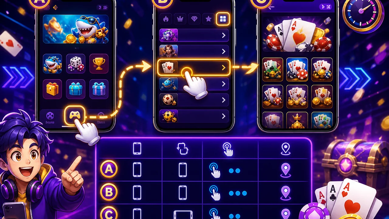 Tìm game bài phù hợp trên u888 bằng lộ trình thao tác di động rõ ràng